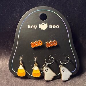 Halloween Earrings Set - Orange, White, Black